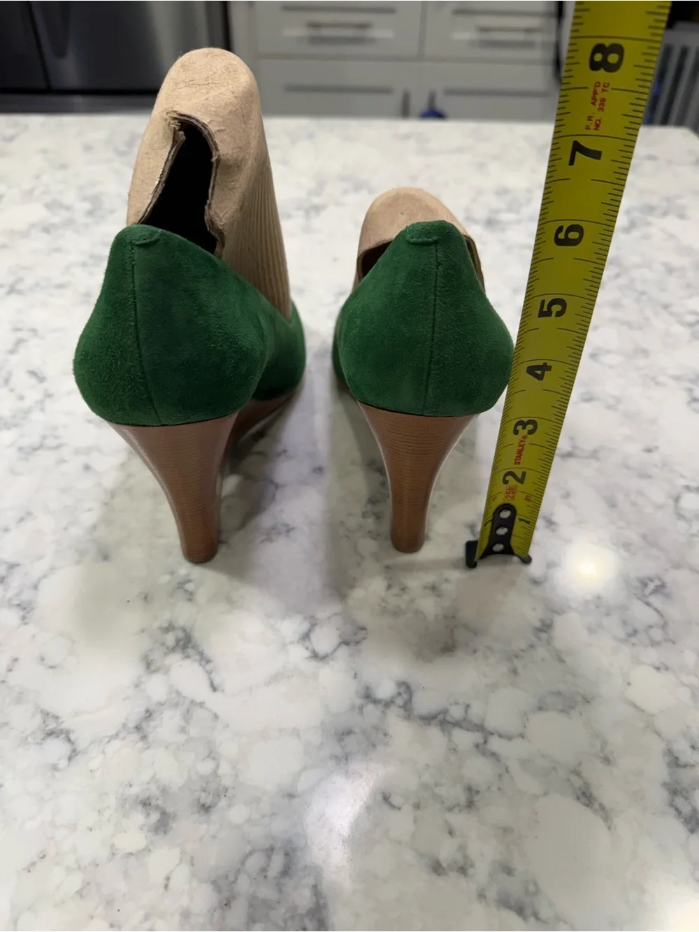 Talbots Emerald Green Peep-Toe Wedge Heels